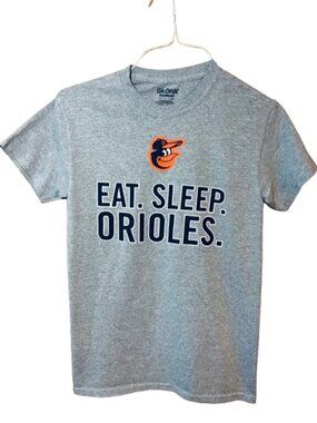 Eat Sleep Orioles Baltimore Tshirt Gray Size S